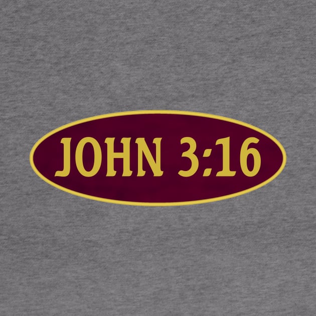 John 3:16 Purple Oval by J. Rufus T-Shirtery